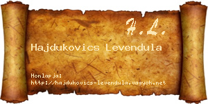 Hajdukovics Levendula névjegykártya
